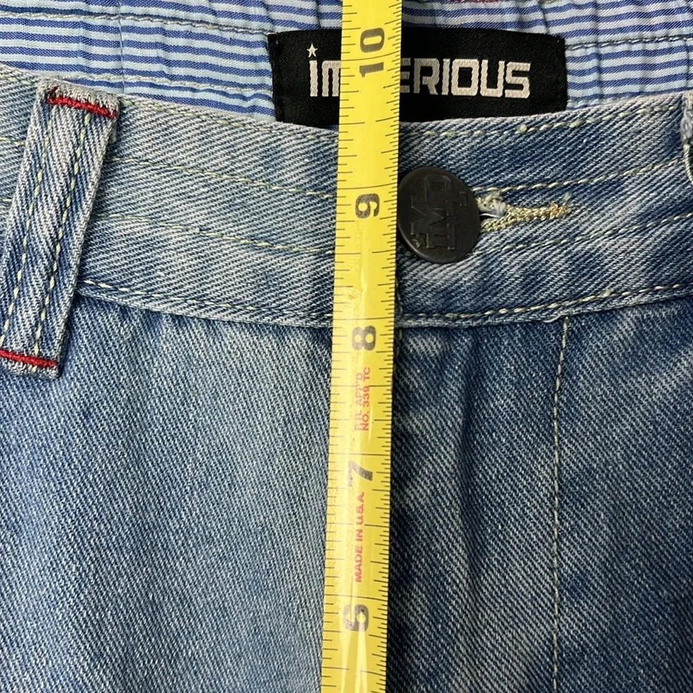 Imperious men's 30x32 zipper detail slim straight leg denim jeans